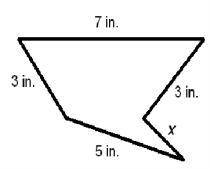 If the perimeter of this polygon is 20 in., what is the length of the missing side?

A. 2 in.
B. 3