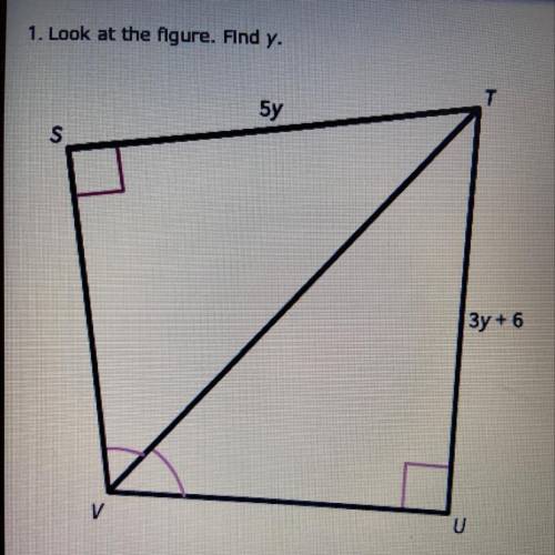 1. Look at the figure. Find y.
A)15
B)-3
C)2
D)3