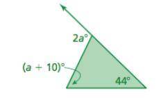 What is the measure of the exterior angle? Show all steps.