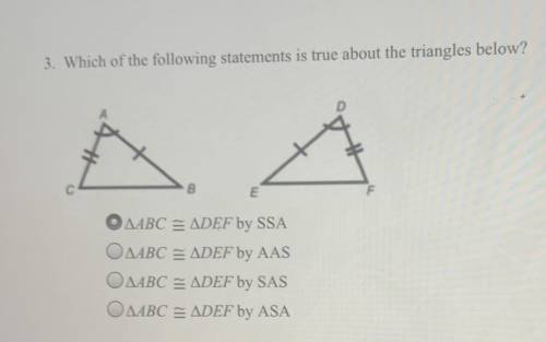 Which of the following statements is true about the triangles below?