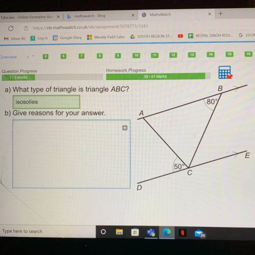 Why is it an isosolies triangle
Please give an explanation:)