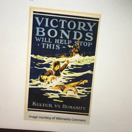 This Victory Bonds poster makes references to the atrocities committed by the crew

 
of a German s
