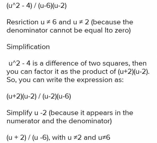 Which expression is in simplified form for the given expression and states the correct variable rest