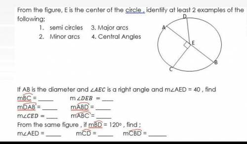 For the figure,E is the center of the circel,