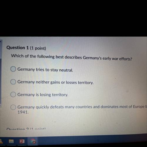 Which of the following best describes Germany’s early war efforts