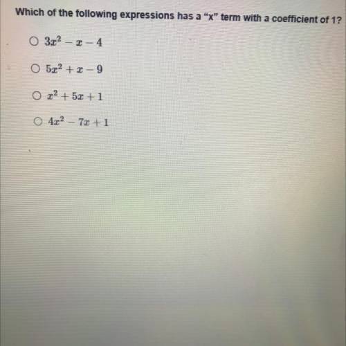 Which of the following expressions has a x term with a coefficient of 1?