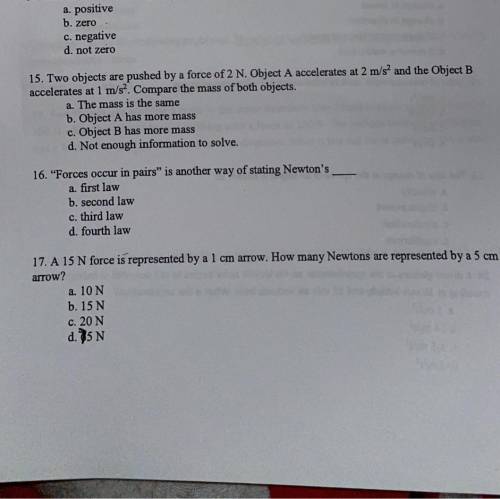 Help it multiple-choice 16 and 17 only