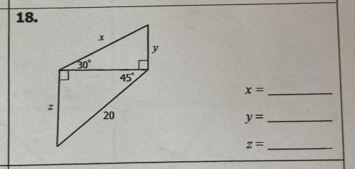 Solve for x, y, and z please