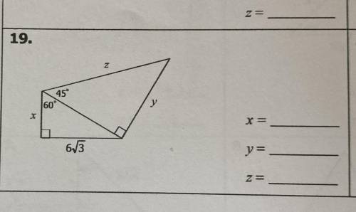 Please help, special right triangles