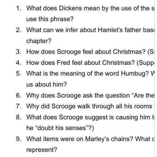 Can Anybody help me with these Christmas carol by dickens story questions