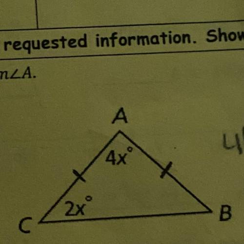 Use your knowledge of isosceles and equilateral triangle‘s to find the requested information.

Fin