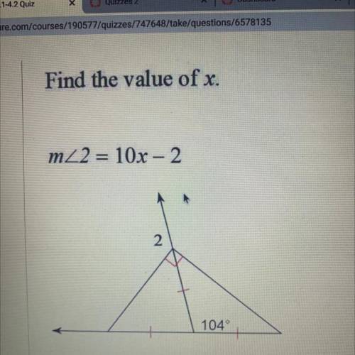Find the value of x need help
