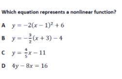 Which equation represents a nonlinear function?