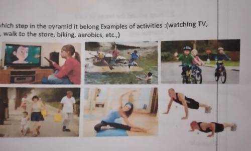 Directions: Identify which step in the pyramid it belong Examples of activities (watching TV, swimm