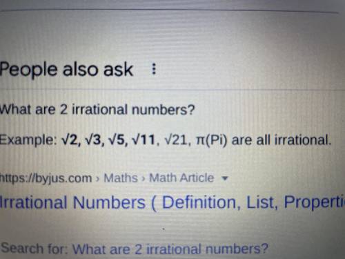 Identify the two irrational numbers