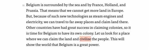 According to Leopold's letter, what was the MAIN purpose in creating Belgian colonies?

A. to clai