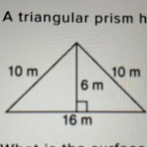 A triangular prism has a height of 9 meters and a triangular base with the following dimension.

W