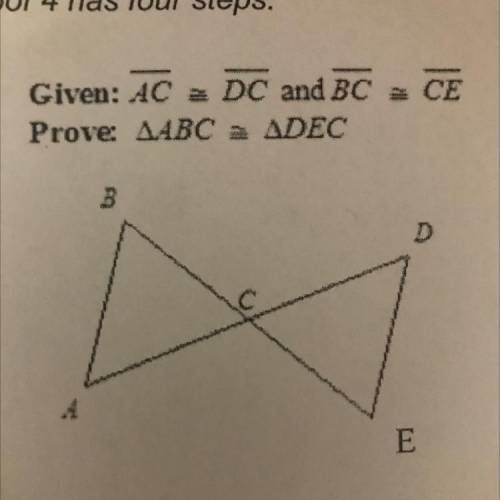 HELPPPPPP
DC and BC . TE
Given: AC
Prove AABC = ADEC
B
D
E