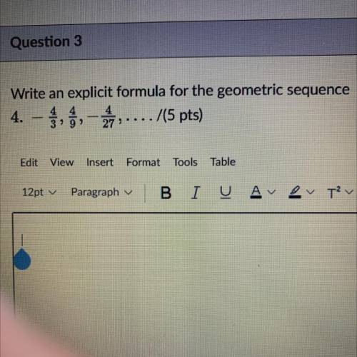Write an explicit formula for the geometric sentence