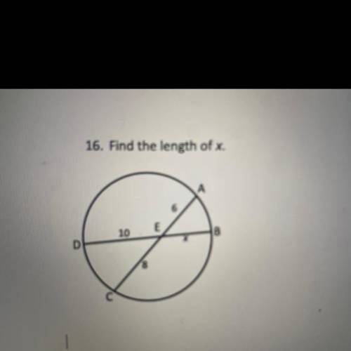 Geometry 
Find the length of x
