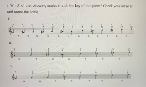 8. Which of the following scales match the key of this piece? Check your answer and name the scale.