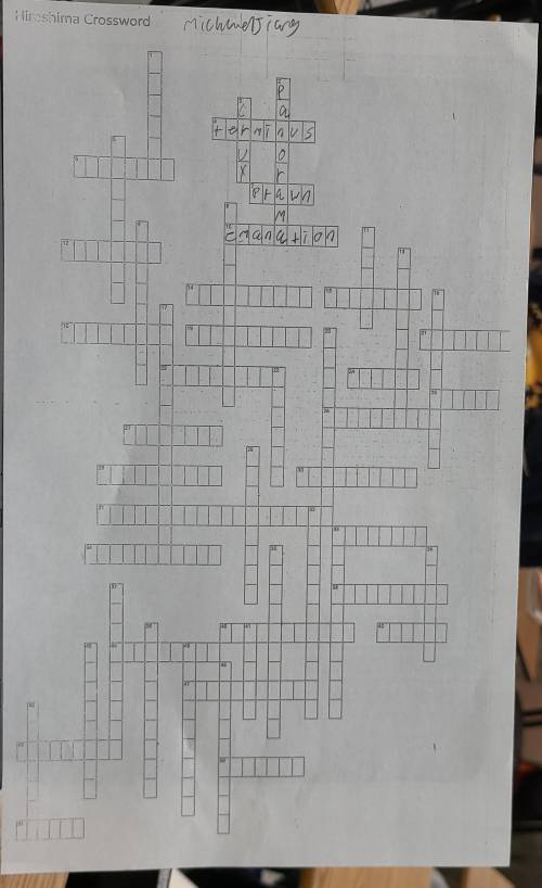Pls help me finsh this whole crossword worth 400pts will fail me if i cant complete it