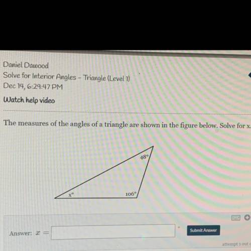 Solve for x sorry for bad picture