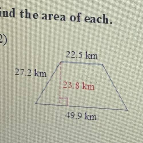 Find the area of each