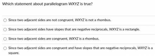 Which statement about parallelogram WXYZ is true?