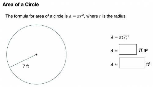 Area of a circle fill in the blank