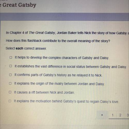 In Chapter 4 of The Great Gatsby, Jordan Baker tells Nick the story of how Gatsby and Daisy met and