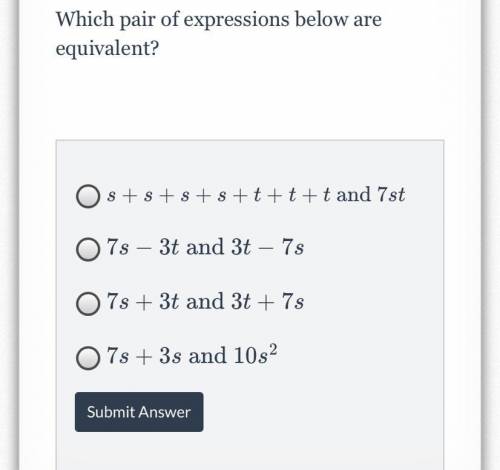 Which pair of expressions below are equivalent?