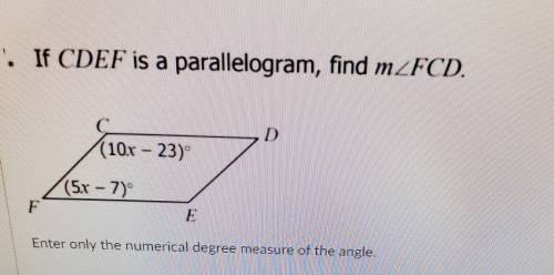 Numerical degree measure of the angle