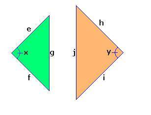 In the triangles below, x y, e = f = 7 inches, and h = i = 8.75 inches.

If g = 9.8 inches, what