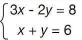 Eliminate the y in the following system of equations. What is the result when you add the two equat