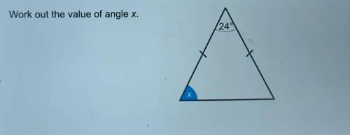 Work out the value of angle x.