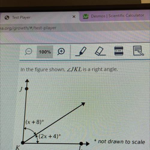 In the figure shown, ZJKL is a right angle.

What is the value of x?
a. 4
b. 12
c.26
d.34
PLSSS HE