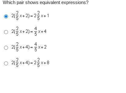 PLSS HELP Which pair shows equivalent expressions?