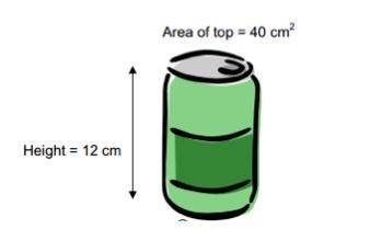 What is the volume of the can? If the density of the full can is 1.1 g/cc, what is its mass? SHOW W