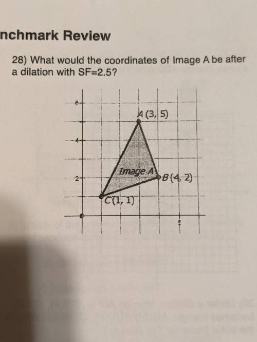 What would the coordinates of Image A be after a scale factor of SF=2.5