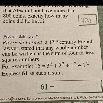 Can someone give me ideas on ways I could get too 61 for my answer with only 4 numbers or less?