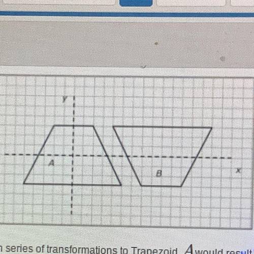 FINAL EXAM PLS HELP

Which series of transformations to Trapezoid Awould result in Trapezoid B
А r