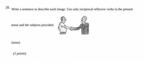 28. Write a sentence to describe each image. Use only reciprocal reflexive verbs in the present ten