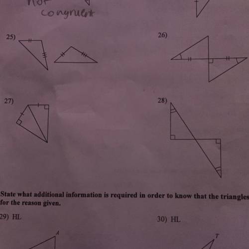 Can someone pls give the congruence statement to each ? this is worth 100 point and im at a d+