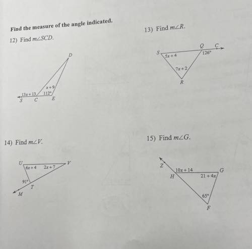 Find the measures of the angles.