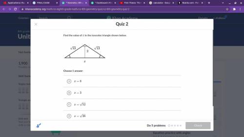 Find the value of xxx in the isosceles triangle shown below.