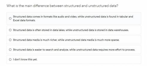 What is the main difference between structured and unstructured data?