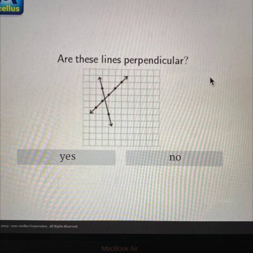 Are these lines perpendicular?
X
yes
no