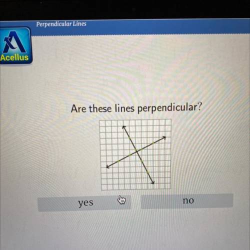 Are these lines perpendicular?
yes
no