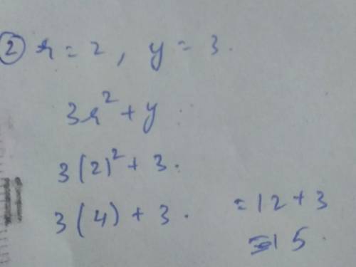 Evaluate the expression if r = 2 and y = 3 3r2 + 2y